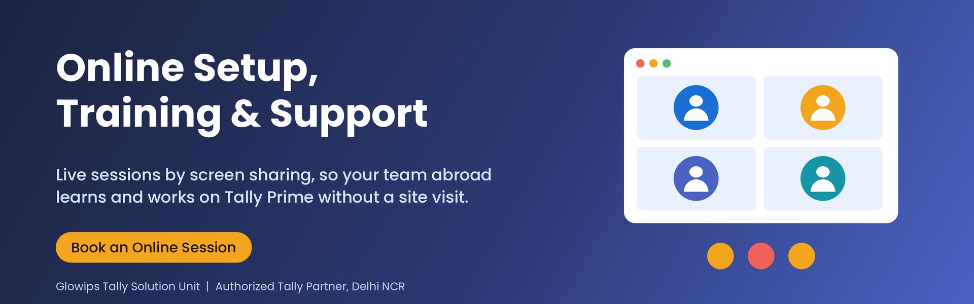 Online Tally setup, training and support for international users