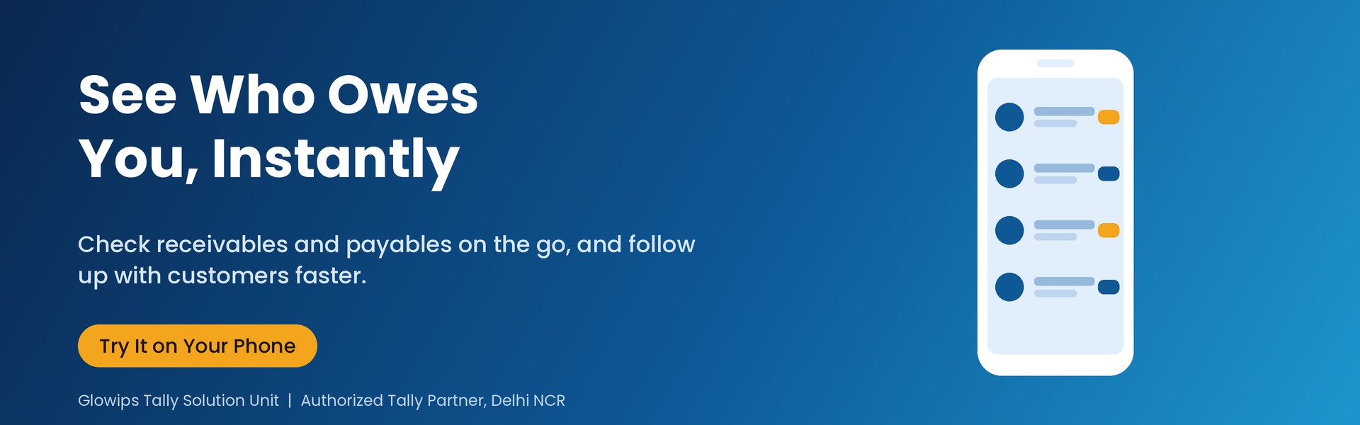 Tally on Mobile – check receivables and payables on the go